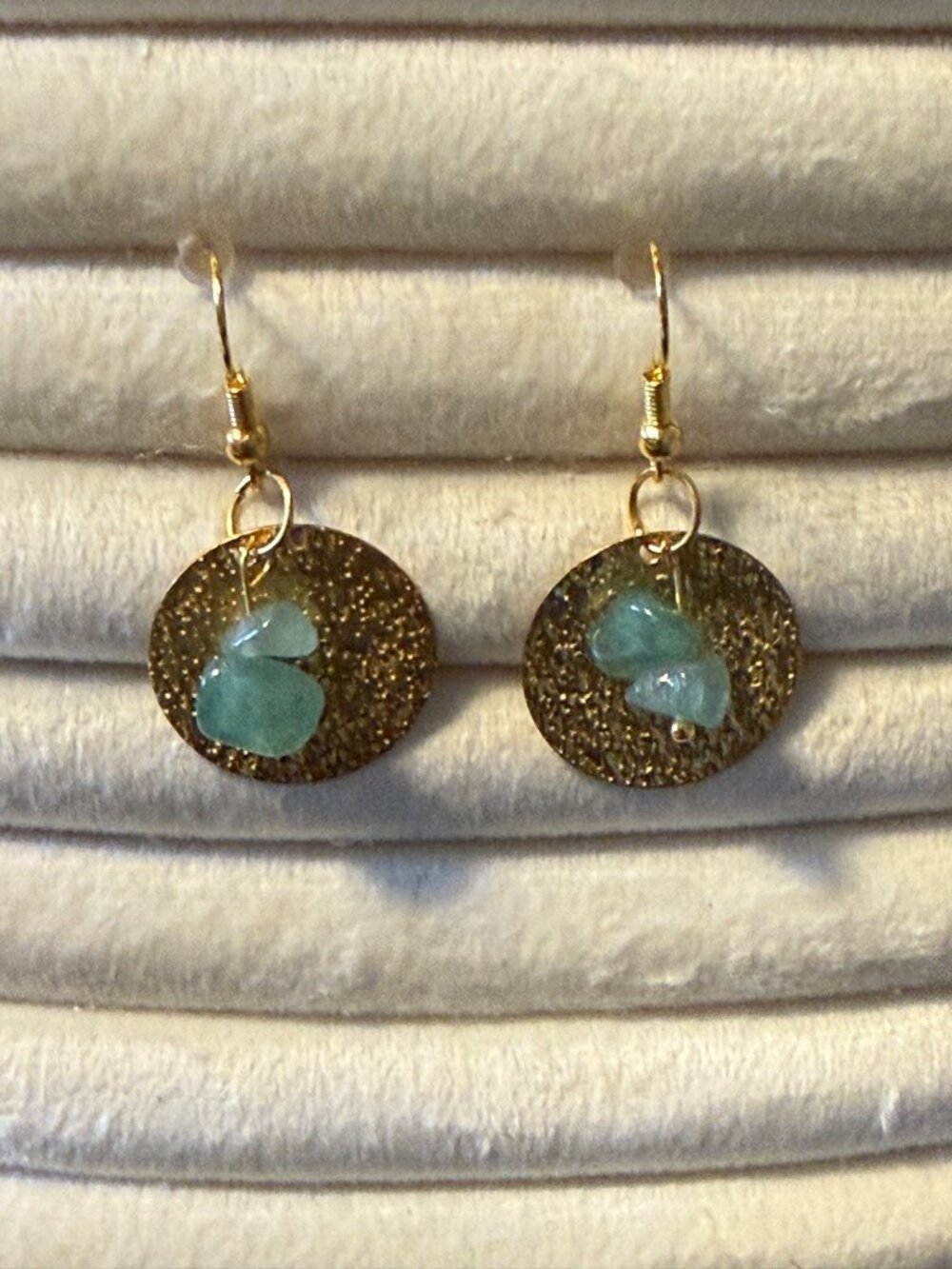 Golden Tide – Natural Stone Chip Earrings